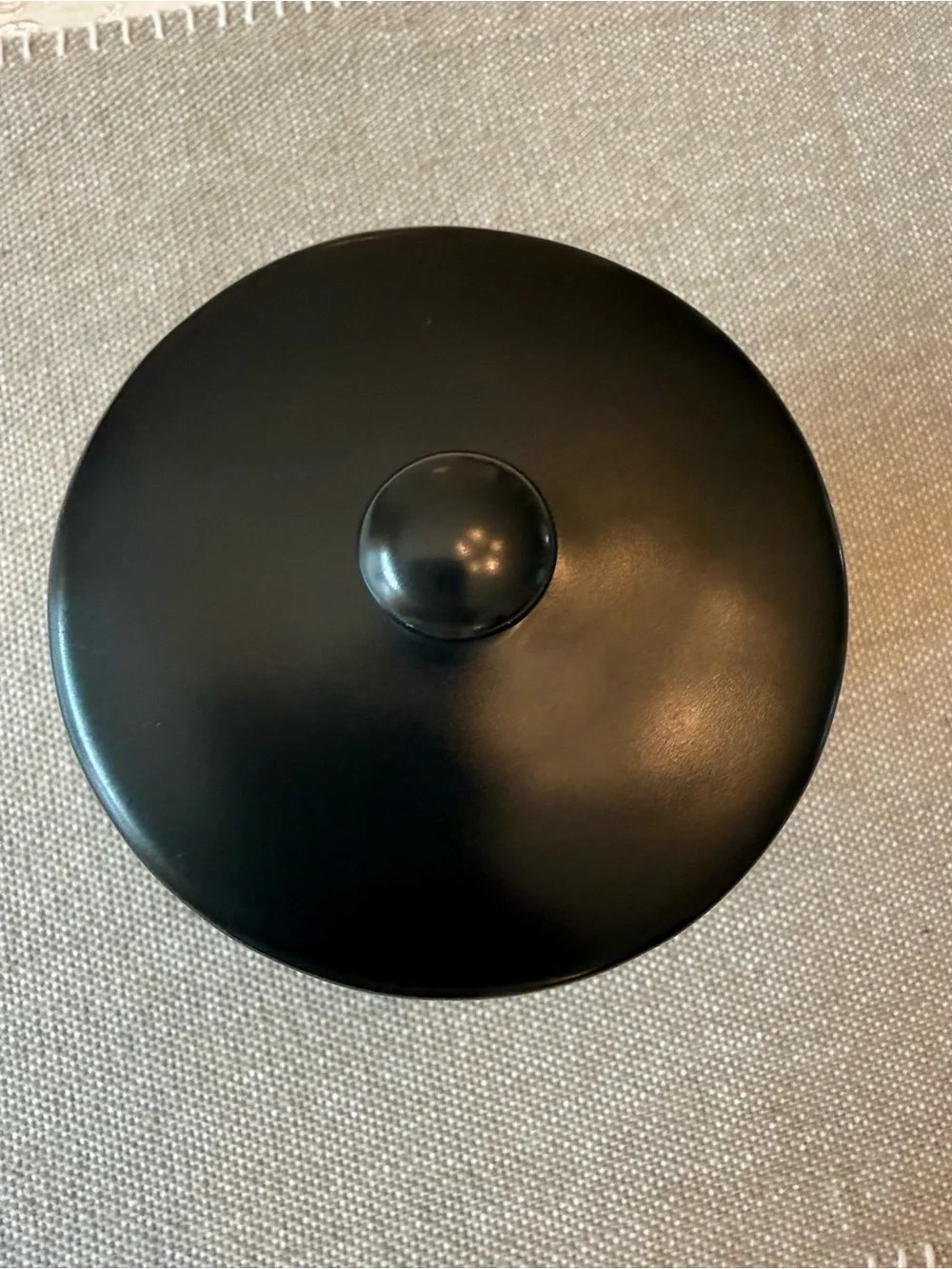Rae Dunn Black Ceramic 'THINGS' Storage Jar with Lid, Canister